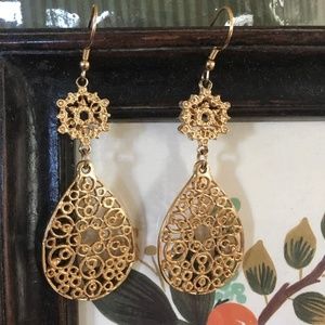 noonday collection gold filigree earrings